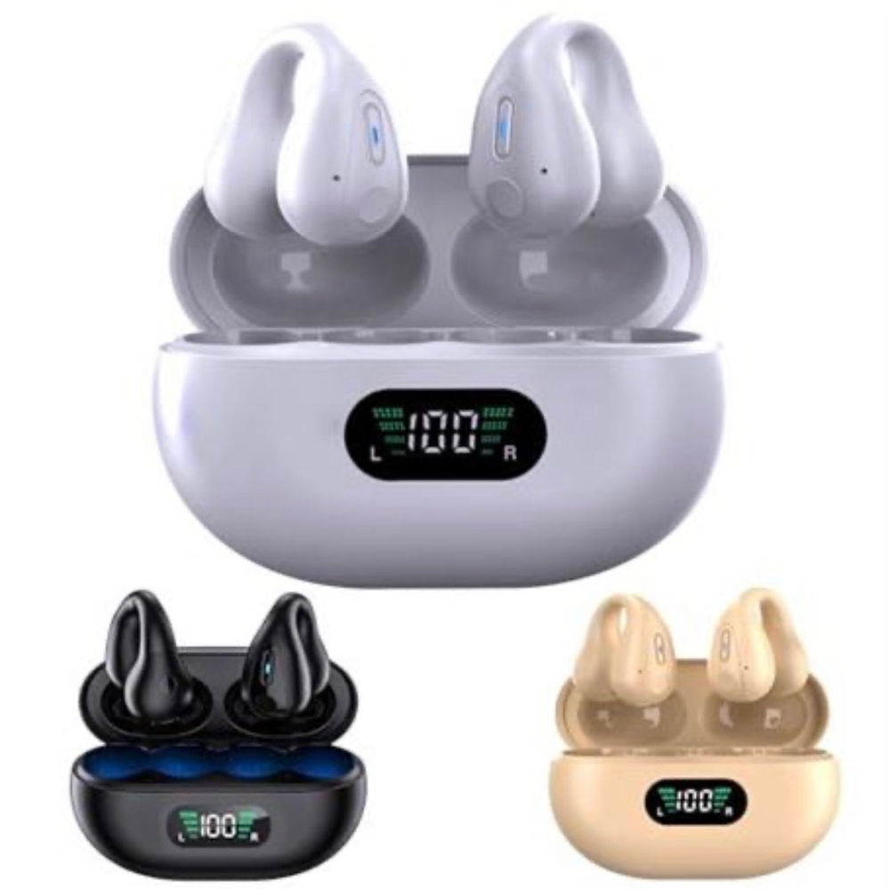 Wireless Bluetooth Earbuds with Charging Case - Black, Gray, Gold